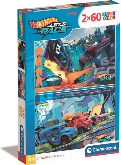 Clementoni Jigsaw Puzzle Super Color Hot Wheels, 2x60st.
