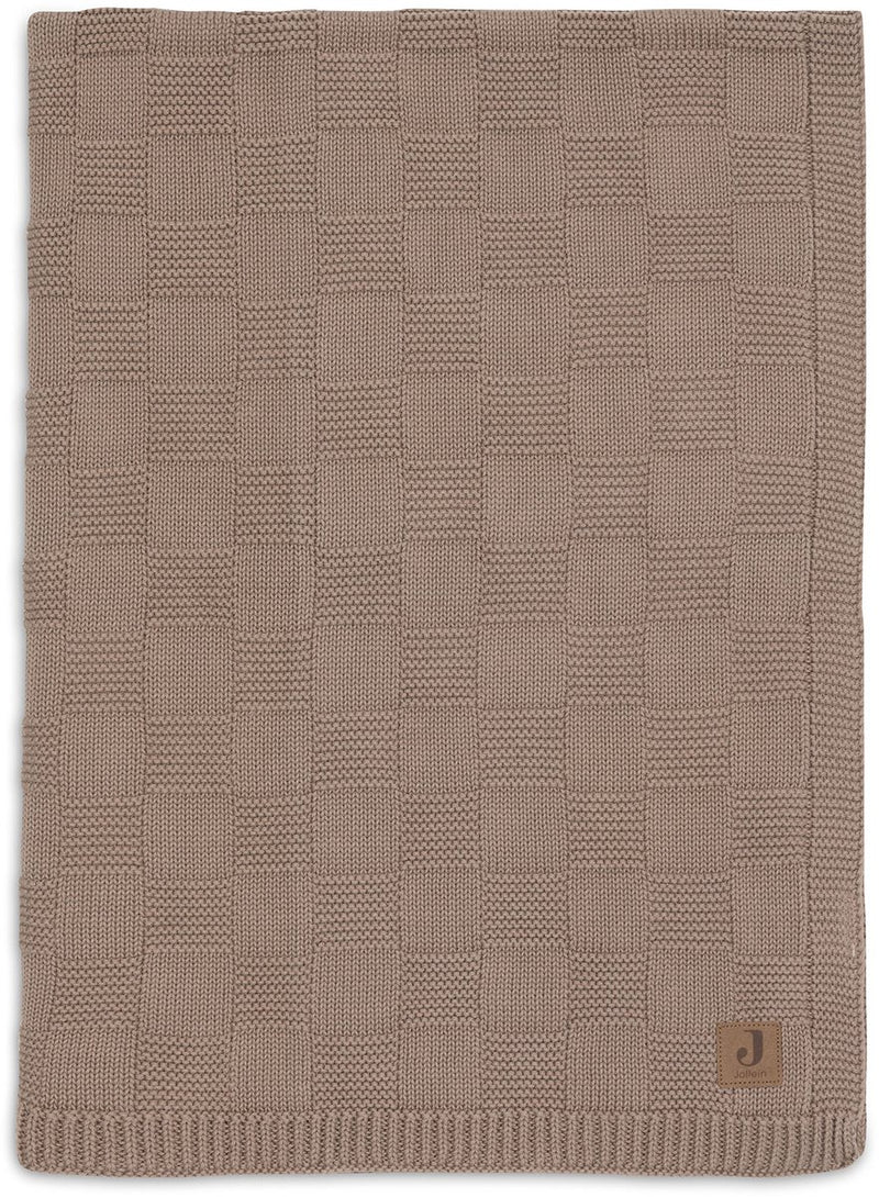 Jollein Babydecke für Kinderbett – 100 x 150 cm – Boxstrick – Milchkaffee