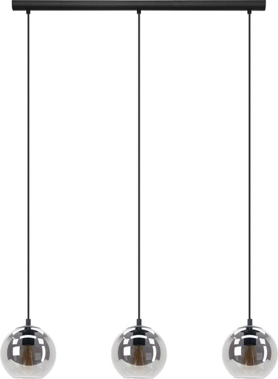 Eglo Ariscani Hängelampe – E27 – 76,5 cm – Schwarz – Rauchglas