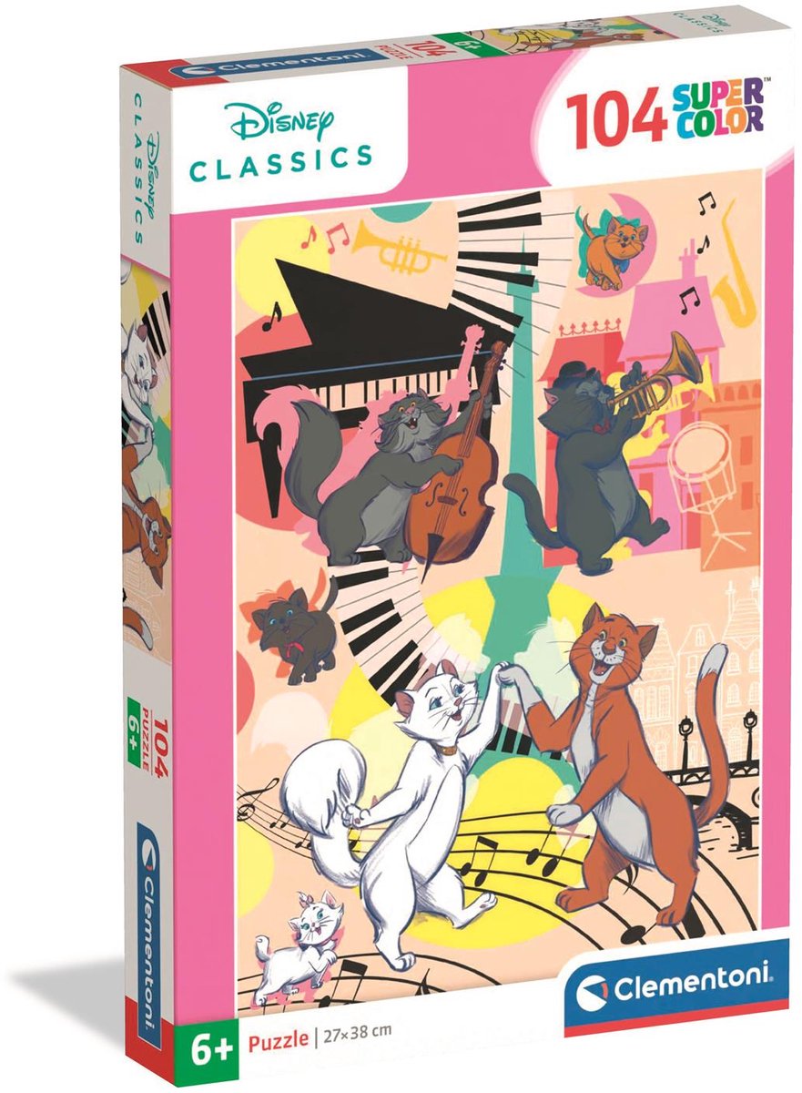 Clementoni - Puzzle - 104 Teile - Aristocats - Kinderpuzzle - ab 6 Jahren
