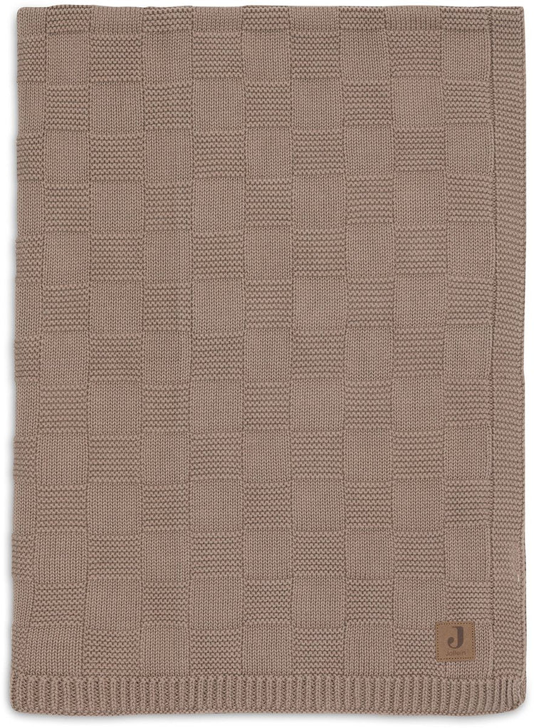 Jollein Babydecke für Kinderbett – 100 x 150 cm – Boxstrick – Milchkaffee