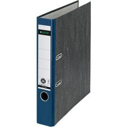 Ordner Leitz 1050, Kartonpapier, 5,2 cm, blaues Daumenloch, Rückenetikett, Vorsatzpapier
