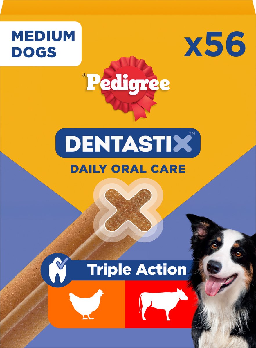 Pedigree Dentastix Medium Kaustick – Zahnpflege-Hundesnack – 56 Stück