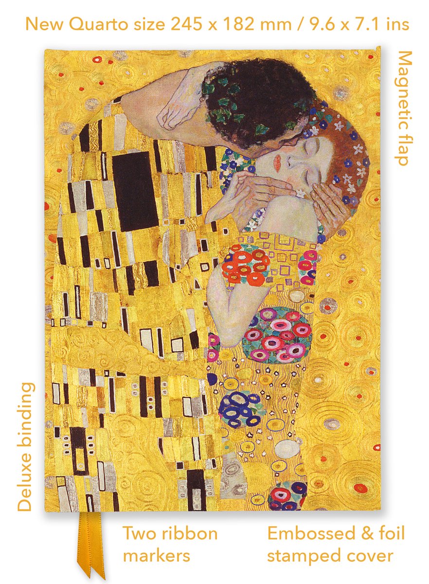 Flammenbaum Gustav Klimt: Der Kuss (foliertes Quarto-Tagebuch)