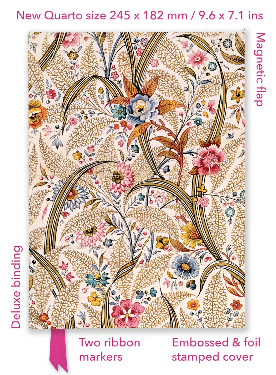 Flame Tree Quarto-Notizbuch – William Kilburn: Marmor-Endpapier (foliertes Quarto-Tagebuch)