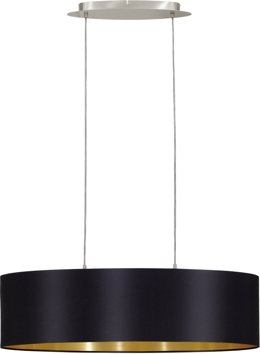 Eglo Maserlo - Hängelampe - 2 Lichter - Länge 78cm - Nickel matt - Schwarz, Gold