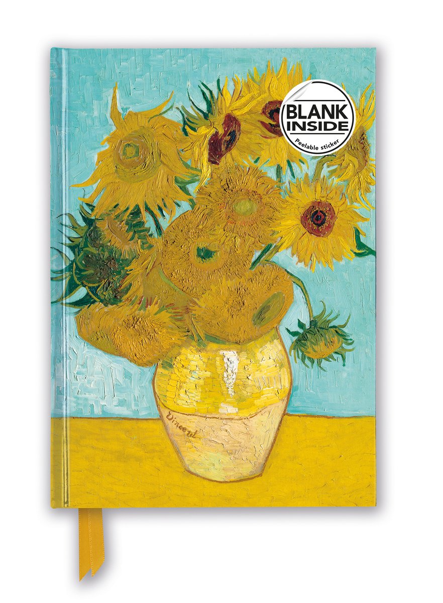 Flammenbaum Vincent Van Gogh – Sonnenblumen foliertes leeres Tagebuch