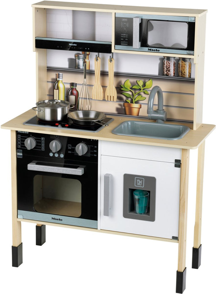 Klein Toys - Miele Spielküche - Arbeitsplatte 55 cm hoch - inkl. Licht- und Soundeffekte - Holz