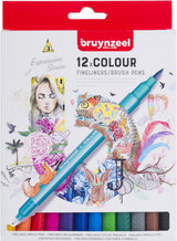 Bruynzeel Fineliner Brushpennen, 12st. - afbeelding 1