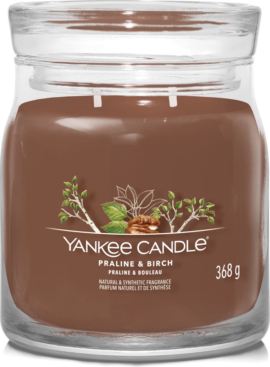 Yankee Candle – mittelgroße Duftkerze aus Pralinenbirke – 50 Brennstunden – 2 Dochte