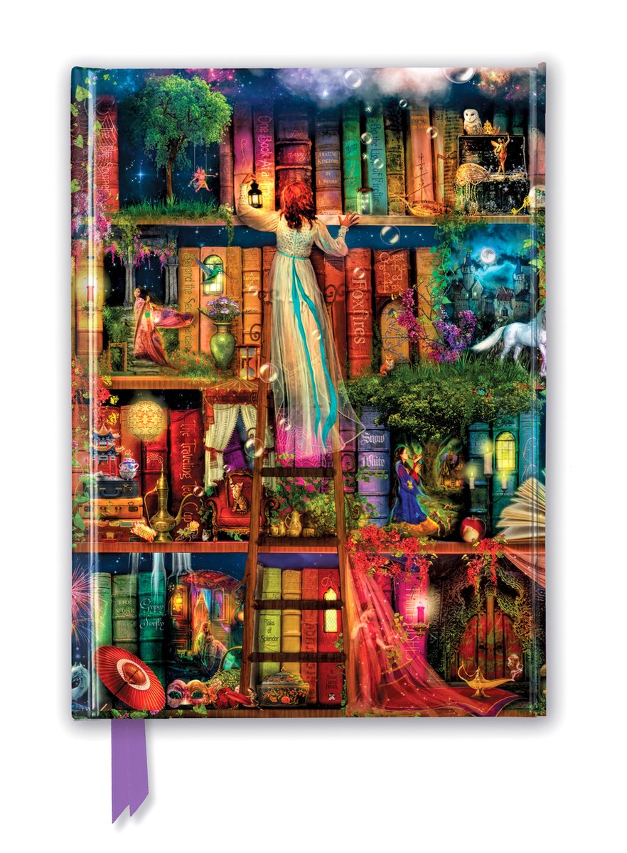 Flametree-Schatzsuche-Bücherregale, foliertes Notizbuch