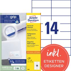 Etiketten avery zweckform 3653 universal 105x42,3mm