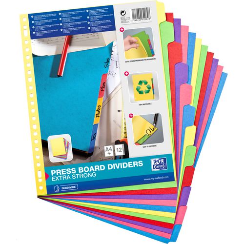 Registerblätter Oxford A4+ 245 x 308 mm 12-teilig sortiert