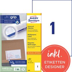 Etiketten avery zweckform 3478 universal 210x297mm