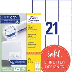 Etiketten avery zweckform 3652 universal 70x42,3mm