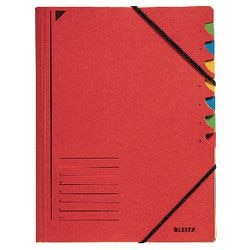 Sortiermappen Leitz 320g m2 24,5 x 32cm rot Eckgummi 7-tlg. Woche