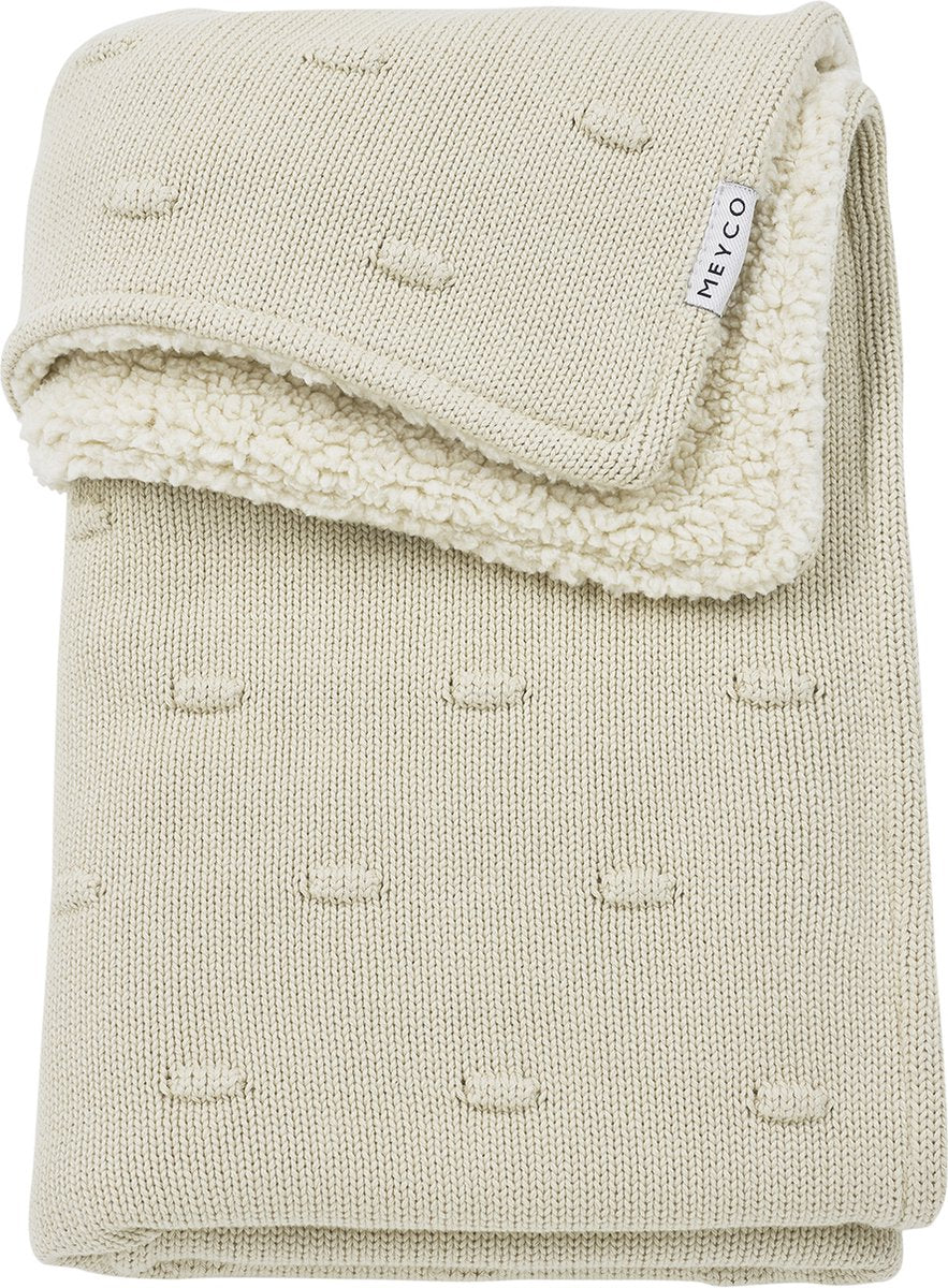 Meyco Baby Knots Teddy-Kinderbettdecke – weicher Sand – 75 x 100 cm – 2,0 Tog
