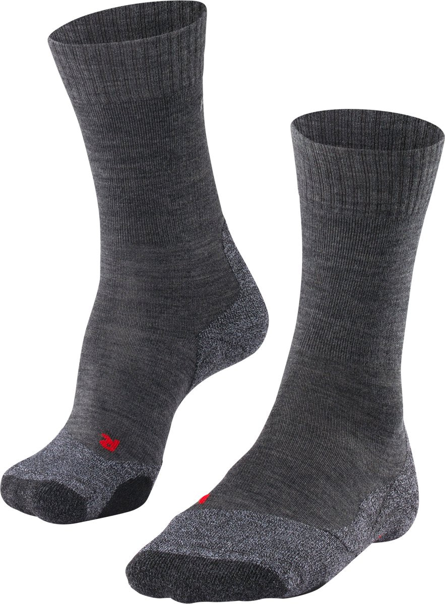 Falke TK2 Anti-Blister Wandersocken aus dickem Woll-Funktionsmaterial Herren Grau - Größe 39-41