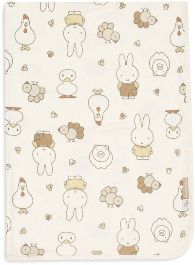 Jollein Babydecke für Kinderbett – 75 x 100 cm – Jersey – Miffy Family Farm
