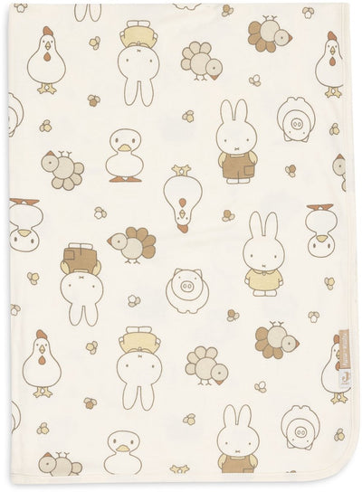 Jollein Babydecke für Kinderbett – 75 x 100 cm – Jersey – Miffy Family Farm