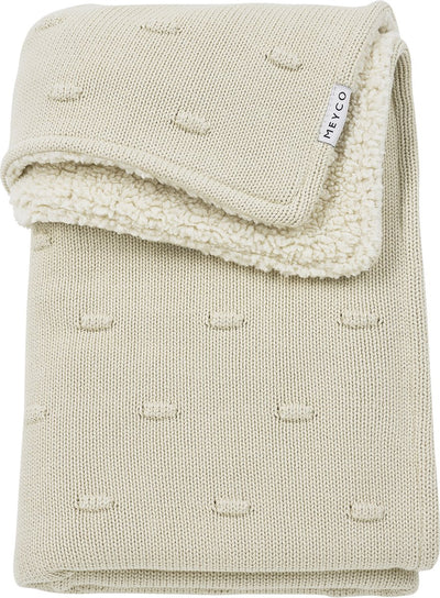 Meyco Baby Knots Teddy-Kinderbettdecke – weicher Sand – 100 x 150 cm – 2,0 Tog