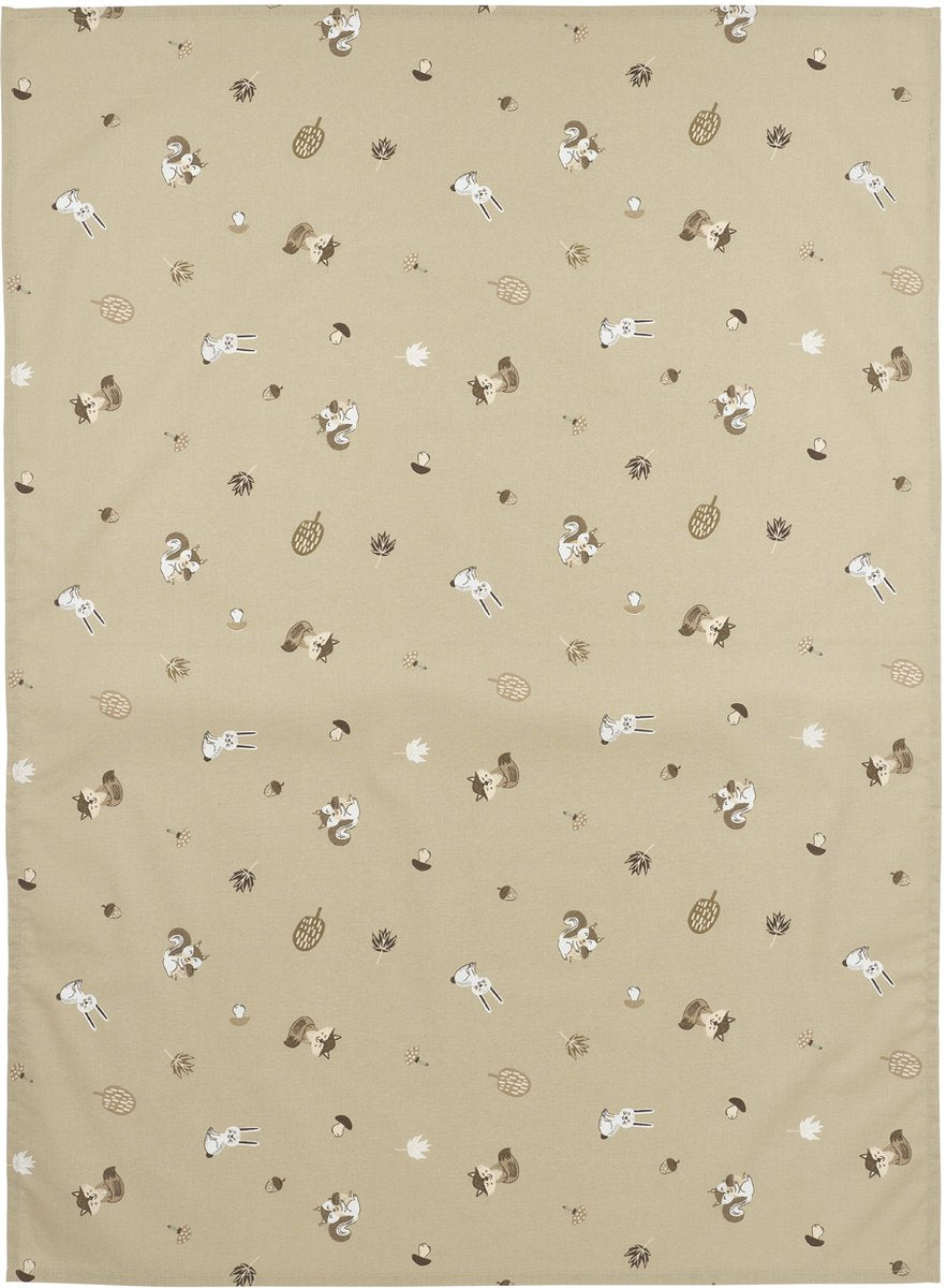 Meyco Babybettlaken mit Waldtieren – Sand – 100 x 150 cm – 0,3 tog