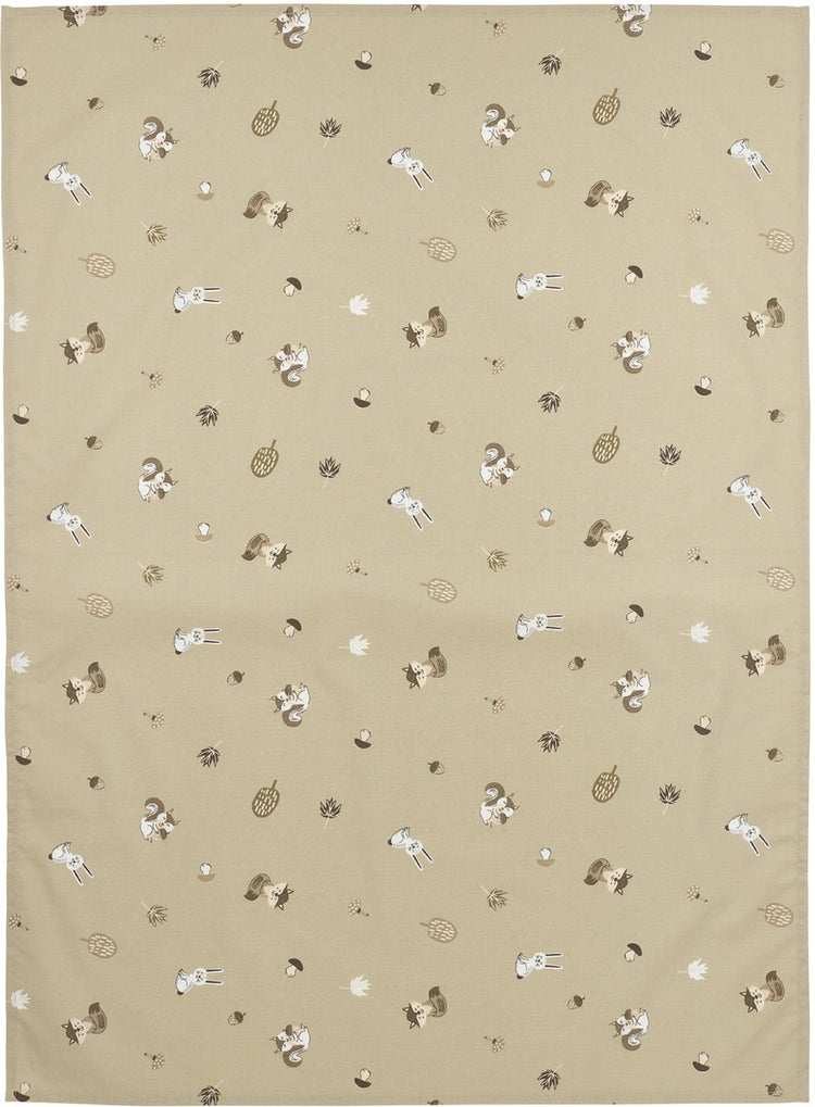 Meyco Babybettlaken mit Waldtieren – Sand – 100 x 150 cm – 0,3 tog
