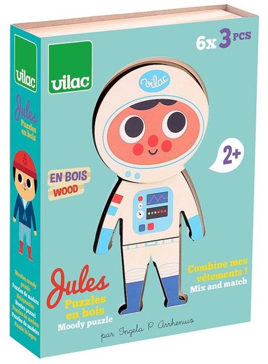 Vilac Holzpuzzle Jules Dress Up – Lernspielzeug für Kinder.