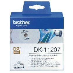 CD-DVD-Etiketten dk11207 Brother 5,8 cm weiß P-Touch