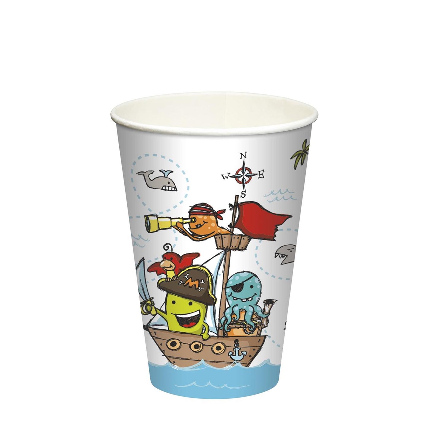 Papstar Becher Piratencrew Pappe 0,2l ø7x9,7cm