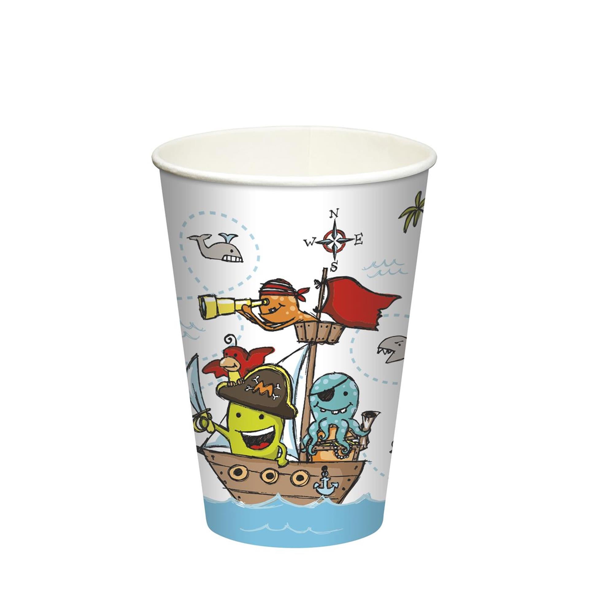 Papstar Becher Piratencrew Pappe 0,2l ø7x9,7cm