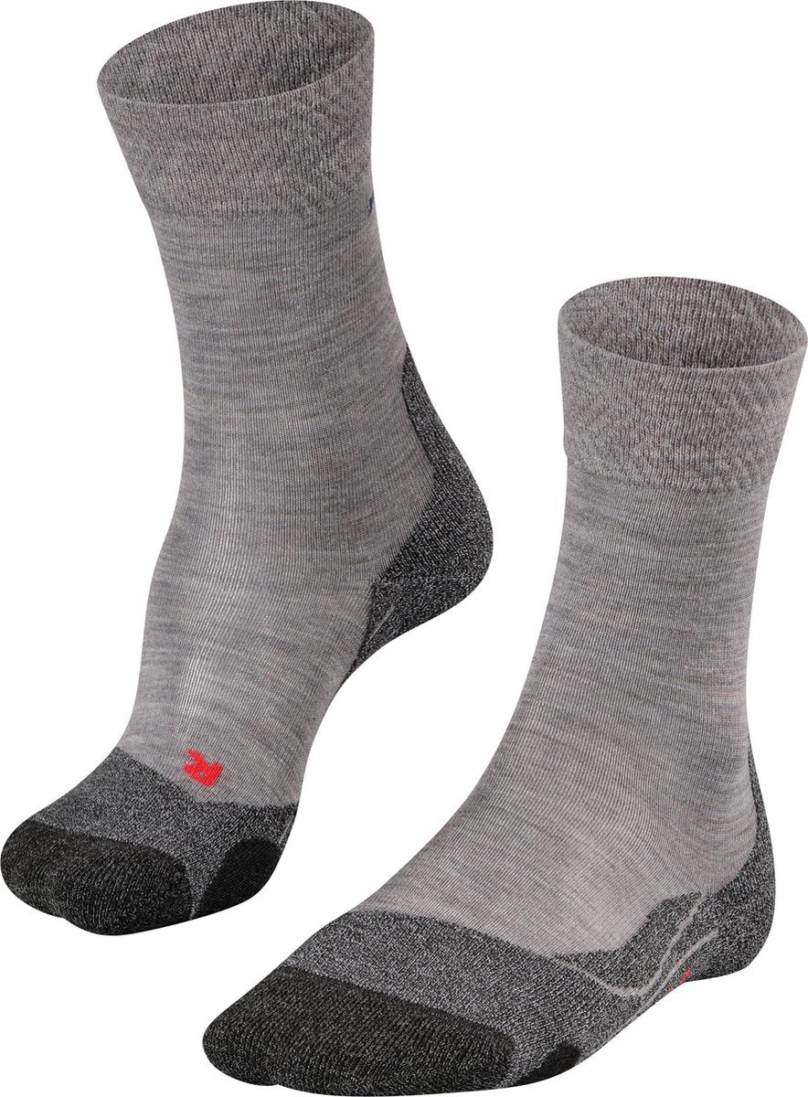 Falke TK2 Melange Anti-Blister Wandersocken aus dickem Woll-Funktionsmaterial Damen Grau - Größe 39-40