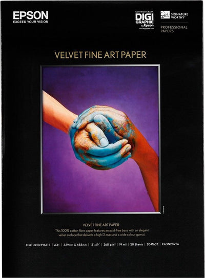 Epson Velvet Fine Art Papier, DIN A3+, 260g m², 20 Blatt