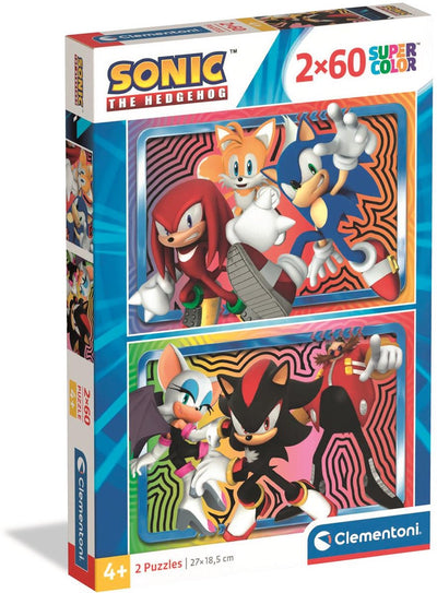 Clementoni - Puzzle - 2x60 Teile - Sonic - Puzzle für Kinder - ab 4 Jahren