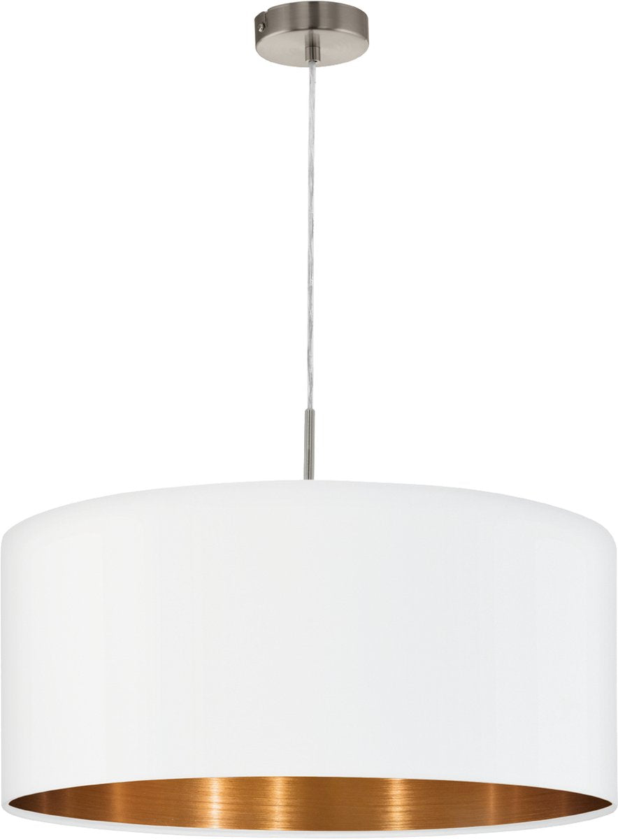 Eglo Pasteri - Hängelampe - 1 Licht - ø53 cm - Nickel matt - Weiß - Kupfer