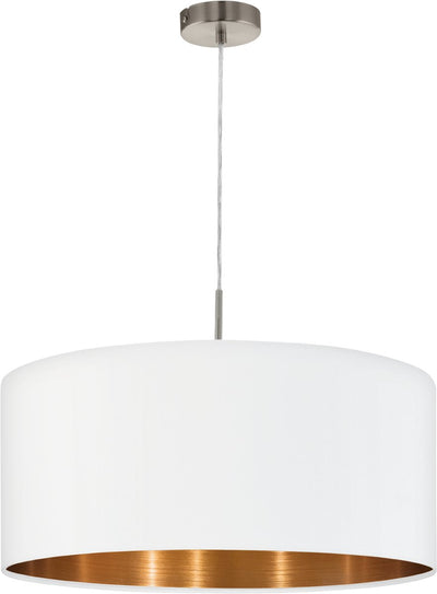 Eglo Pasteri - Hängelampe - 1 Licht - ø53 cm - Nickel matt - Weiß - Kupfer
