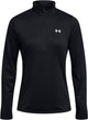 Under Armour Tech 1 2 Zip Solid Blk Damen-Sportpullover – Schwarz – Weiß