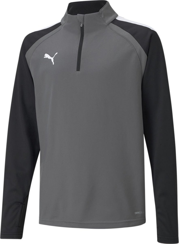 Puma Teamliga 1 4 Zip Top Jr Unisex-Sportshirt – Smoked Pearl – Weiß