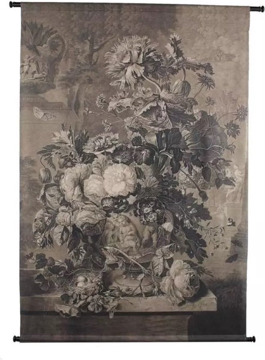 Hd Collection Wandbehang Blumenstrauß braun 136x3x105cm