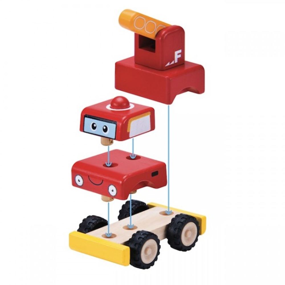 Wonderworld baut ein Feuerwehrauto. +1