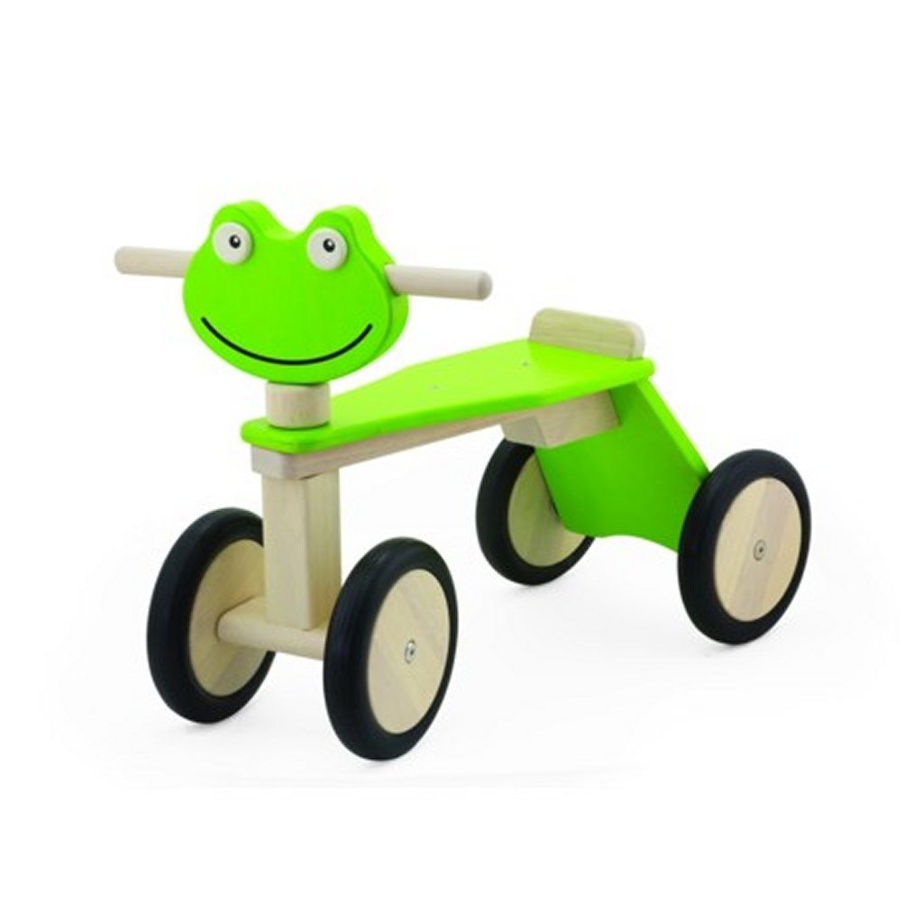 Pintoy Pintoy -Holzfrosch mit 4 Rädern grün