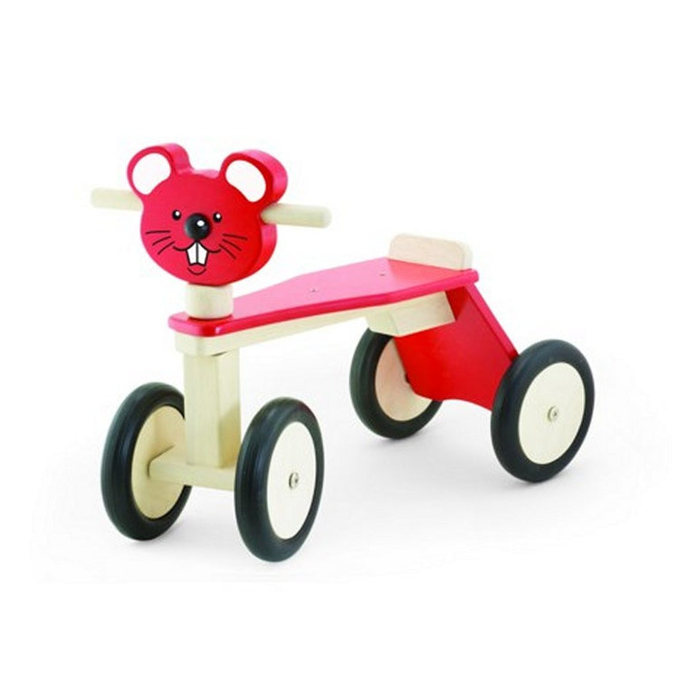 Pintoy Pintoy Holzmaus mit 4 Rädern rot