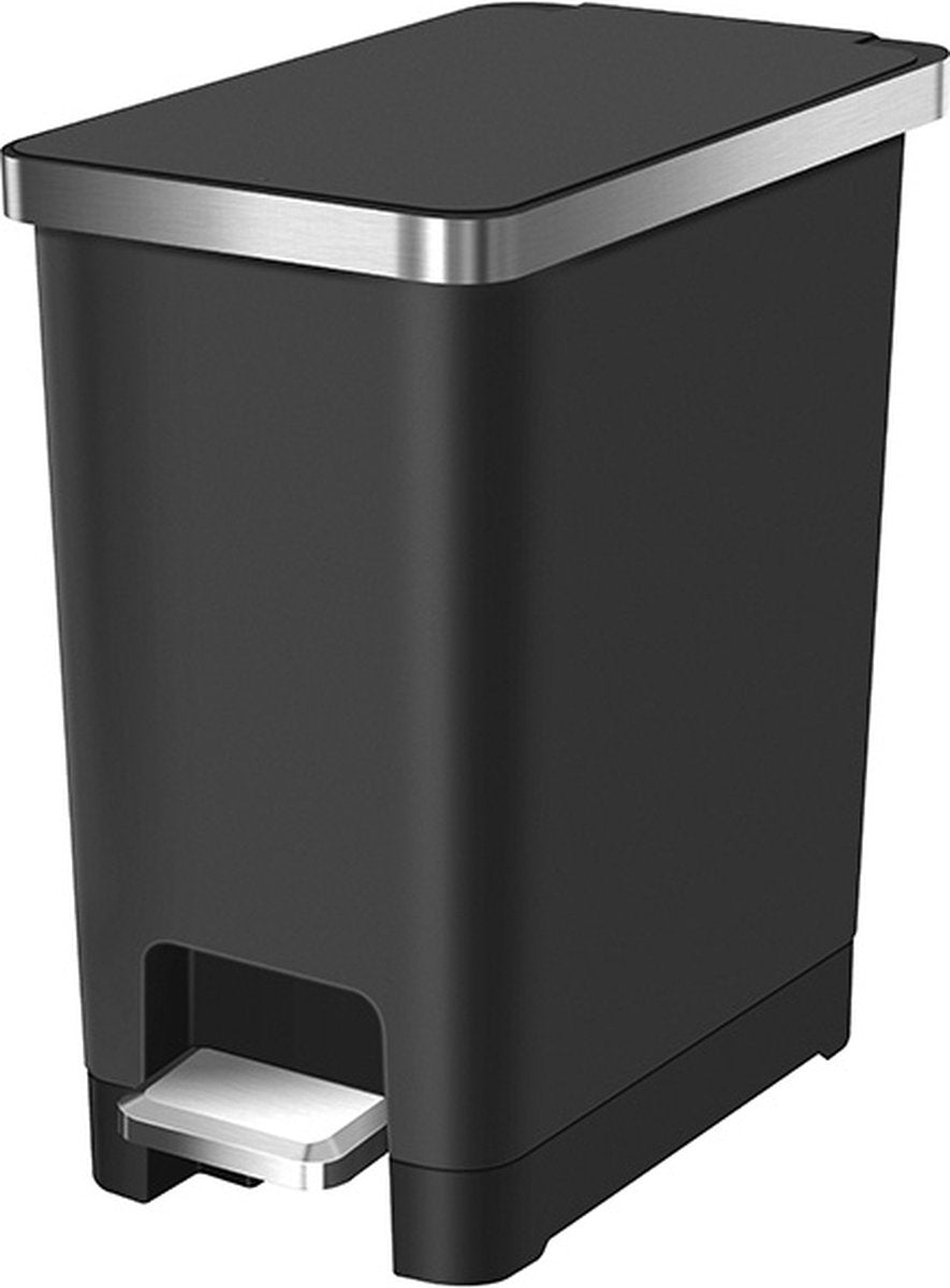 Eko - Hana Slim 1 Treteimer 10 Liter - Kunststoff - Schwarz - Abfalleimer