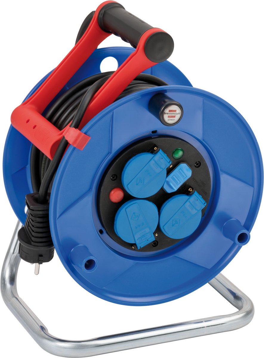 Brennerstuhl Garant Kabeltrommel IP44 mit USB 25m N05V3V3-F 3G1,5 Pin Erde