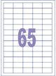 Kangaro-Etikett – Tintenstrahl-Laserkopie – 38,1 x 21,2 mm – Schachtel mit 25 Blatt – 65 Aufkleber pro Blatt – k-3821-25