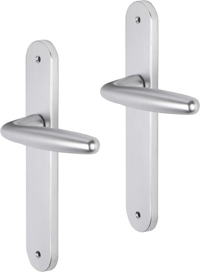 Impresso Türgriff – Cambridge – für den Innenbereich – ovales Türschild mit Schrauben – Aluminium – 2 Stück