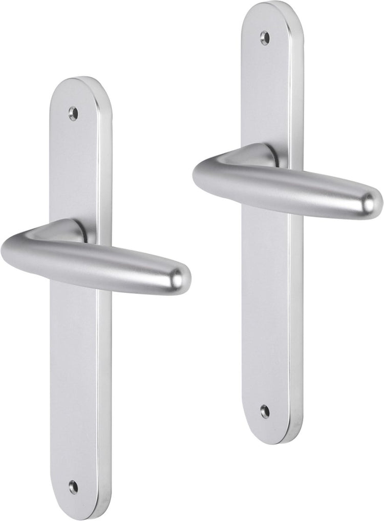 Impresso Türgriff – Cambridge – für den Innenbereich – ovales Türschild mit Schrauben – Aluminium – 2 Stück