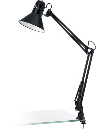 Eglo Firmeno Tischleuchte - Klemmleuchte - E27 - 73 cm - Schwarz glänzend