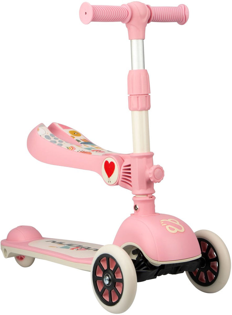 Nijdam Tri-Scooter – Kinder – mit abnehmbarem Sitz – Celestial Rider – Pink