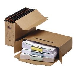 Loeff's 3030 Archivbox aus Pappe, 850 g m2, 37 x 26 x 11,5 cm, Folio-Hängeregistratur mit Bodenverschluss